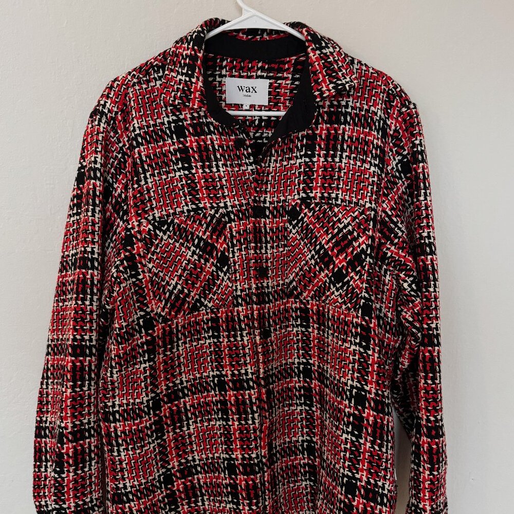 Wax London Whiting Beatnik Overshirt - Black & Red